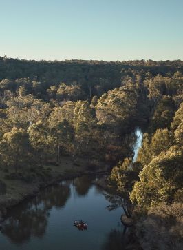Aerial view of Canoes, Cool Climate Wines & Canapes, Kangaroo Valley