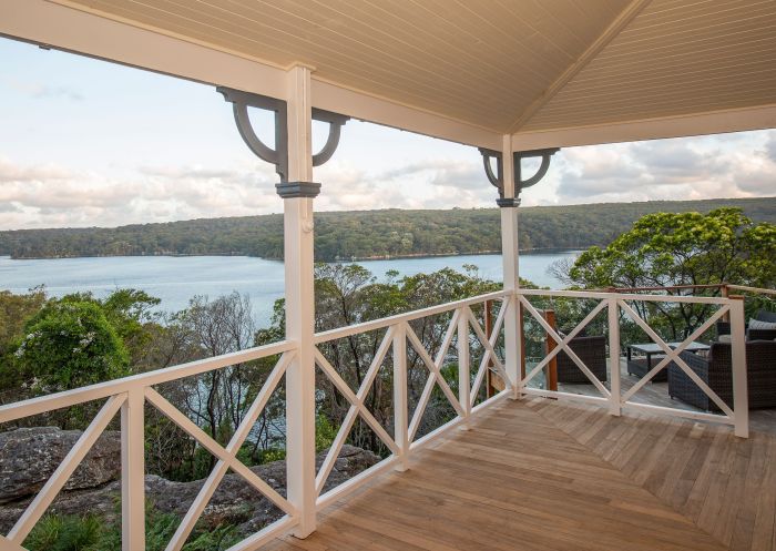 Scenic view from the balcony at Hilltop cottage, Royal National Park